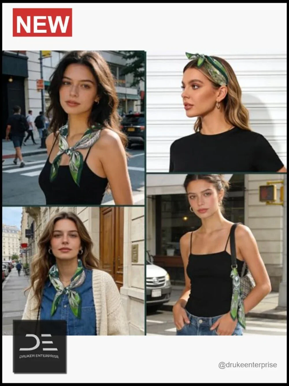 100% Mulberry Silk Square Scarf, Small Neckerchief, Head Wrap
